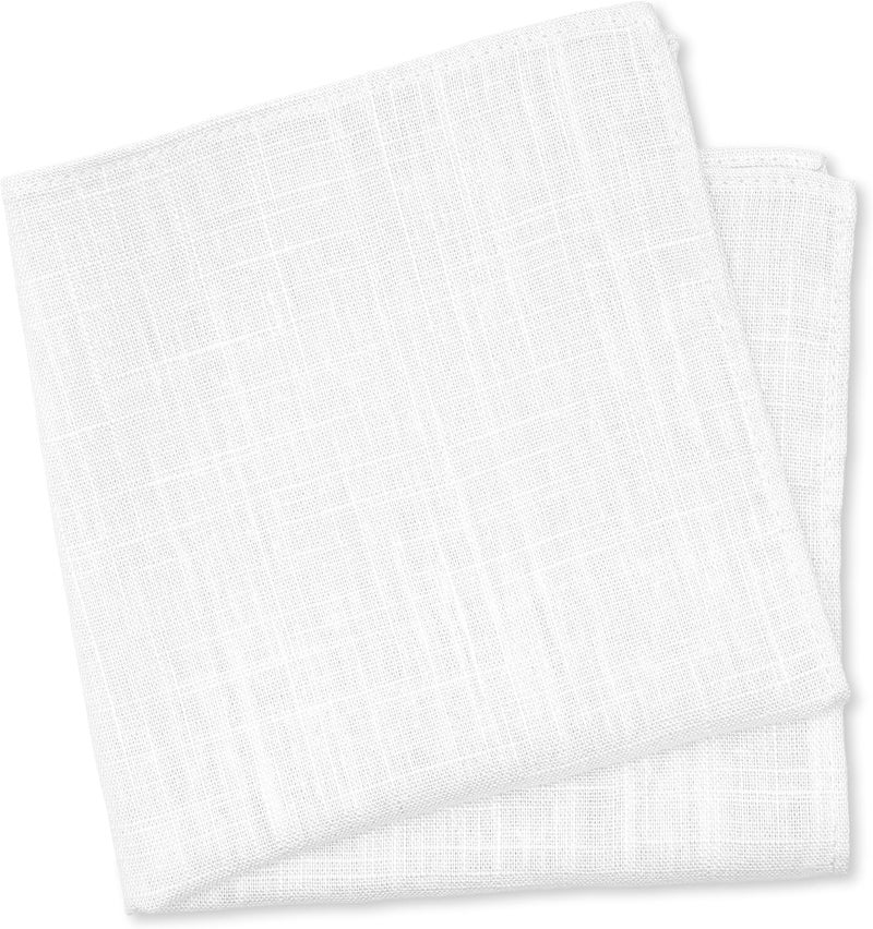 BELLUNO Solid Pocket Square for Men, Cotton and Linen Blend - Image 1